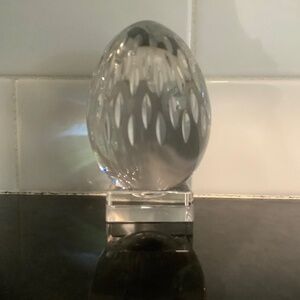 Lead Crystal Egg Figurine w/Stand